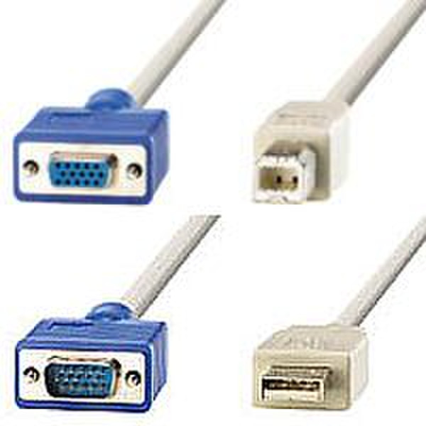 ROLINE KVM-Cable HD15M+USB-A - HD15F+USB-B, 1.8m 1.8m KVM cable