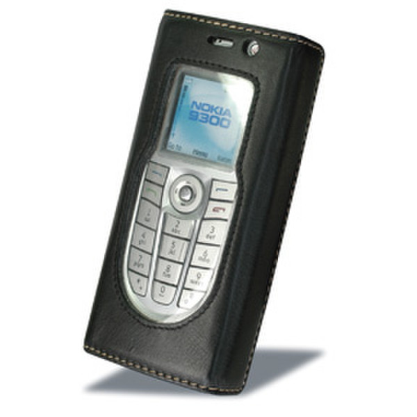 Covertec Leather Case for Nokia 9300, Black Black