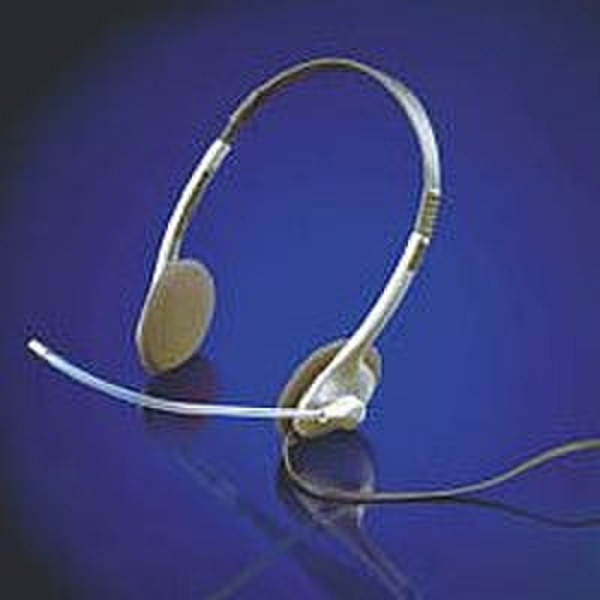 ROLINE Headset w/ integrated microphone, colour: Silver, 2x 3,5mm jack plug Binaural Silber Headset