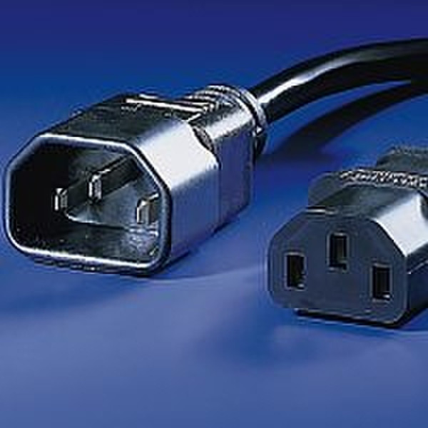 ROLINE Power extension cable, 3.0m, black 3m Black power cable