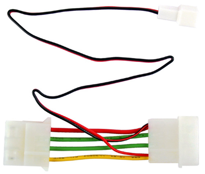 Revoltec 3-Pin to 4-Pin Converter/Reduction Cable 12 Volt to 7 Volt 3-pin 2 xMolex кабельный разъем/переходник