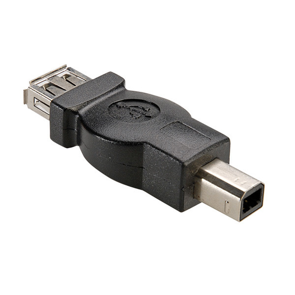 ROLINE USB 2.0 Adapter, Type A F - Type B M Черный кабельный разъем/переходник