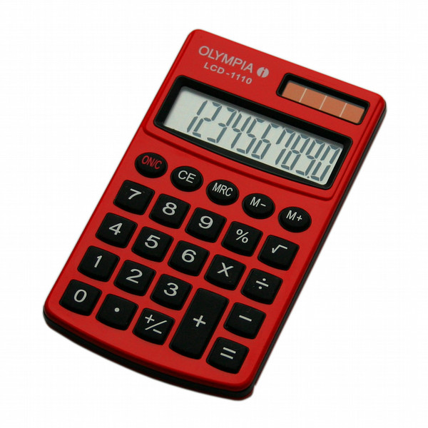 Olympia LCD 1110 Tasche Einfacher Taschenrechner Rot