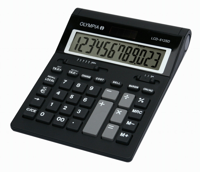 Olympia LCD 612 SD Настольный Basic calculator Черный