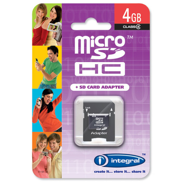 Integral 4GB MicroSD Card 4GB SDHC Speicherkarte