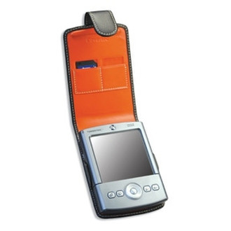 Covertec Luxury Leather Case for Palm Tungsten T, Black/Orange Black,Orange