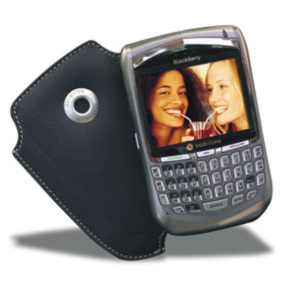 Covertec Leather Case for Blackberry 8700 Black