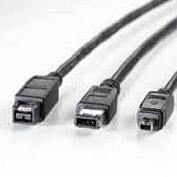 ROLINE IEEE 1394b, 800Mbit cable, 6/9pin, 1.8m, black 1.8m Black firewire cable