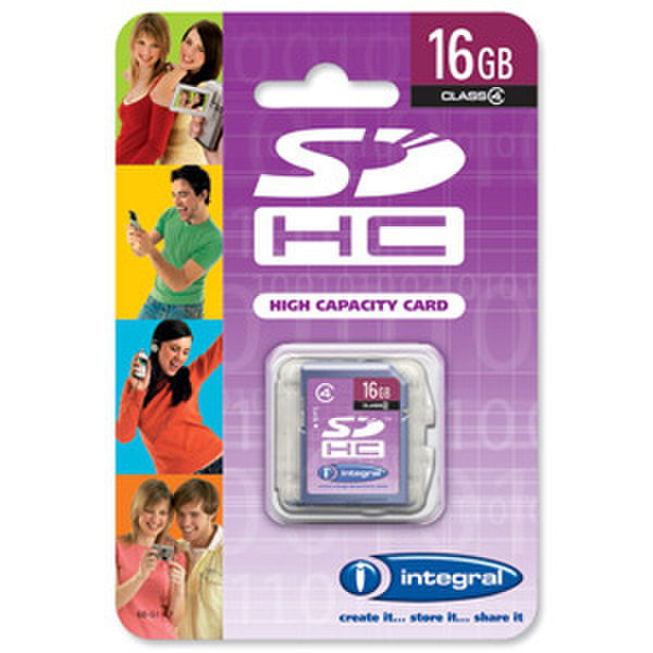 Integral 16GB SDHC Card Class 4 16GB SDHC memory card