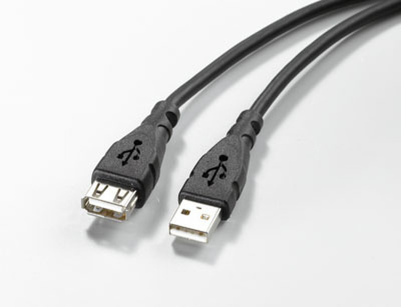ROLINE USB 2.0 Cable Type A (M/F), 1.8m 1.8м USB A USB A Черный кабель USB