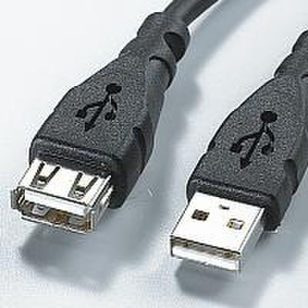 ROLINE USB 2.0 cable, type A - A, M/F, extension, 1.8m 1.8m Schwarz USB Kabel