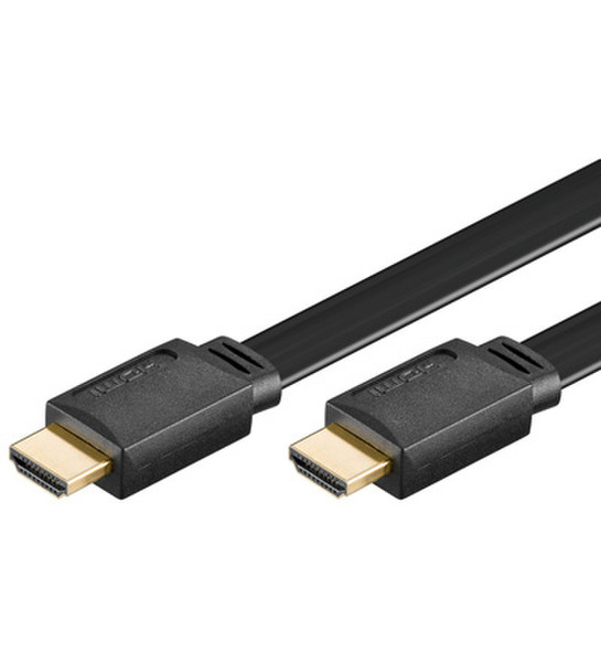 Wentronic HDMI HiSpeed/wE 0100 G -FLAT (SB) 1m HDMI HDMI Black HDMI cable