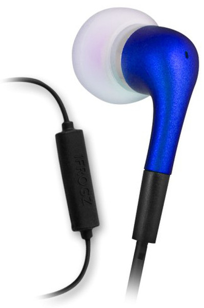 ifrogz Luxe earbuds + mic Монофонический Проводная Черный, Синий гарнитура мобильного устройства