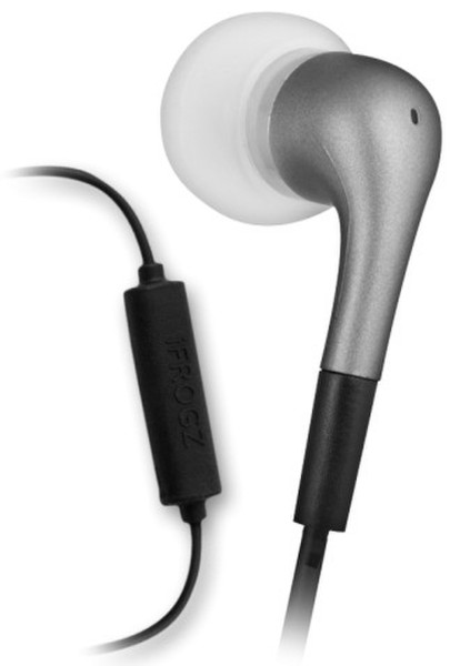ifrogz Luxe earbuds + mic Монофонический Проводная Черный, Cеребряный гарнитура мобильного устройства