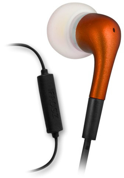 ifrogz Luxe earbuds + mic Монофонический Проводная Черный, Оранжевый гарнитура мобильного устройства