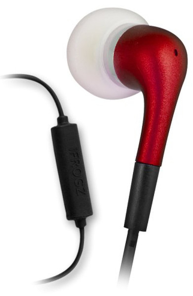ifrogz Luxe earbuds + mic Монофонический Проводная Черный, Красный гарнитура мобильного устройства