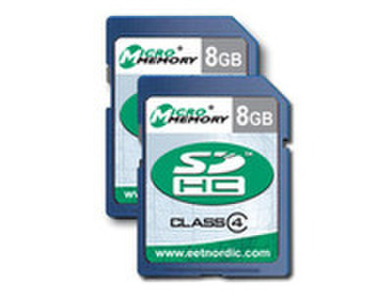 MicroMemory MMSDHC4/8GB-TWIN 8GB SDHC Klasse 4 Speicherkarte