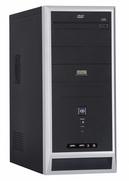 Modecom Debut Midi Midi-Tower 500W Schwarz, Silber Computer-Gehäuse