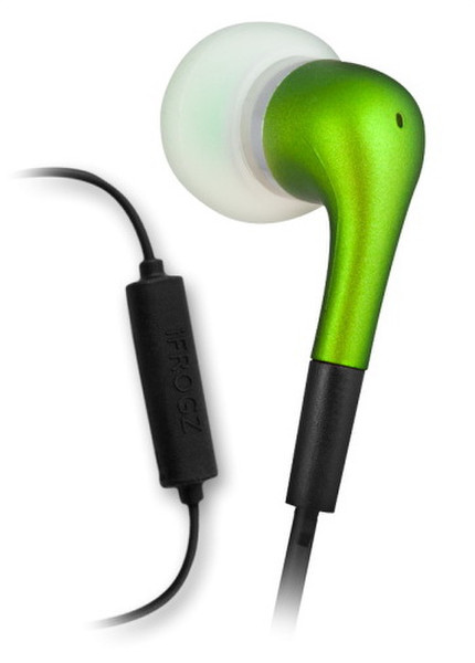 ifrogz EarPollution Luxe Earbuds w/ mic Стереофонический Проводная Черный, Зеленый гарнитура мобильного устройства