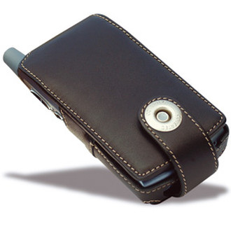 Covertec Leather Case for Palm Treo 650 & 700 Black