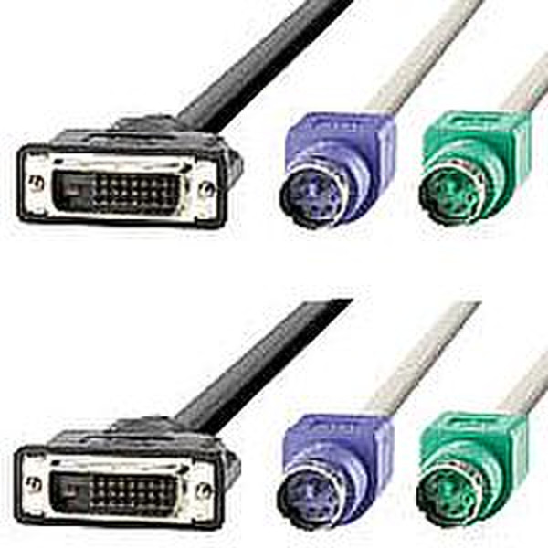 ROLINE KVM-Cable DVI M+PS2 - DVI M+PS2, 1.8m 1.8m Tastatur/Video/Maus (KVM)-Kabel