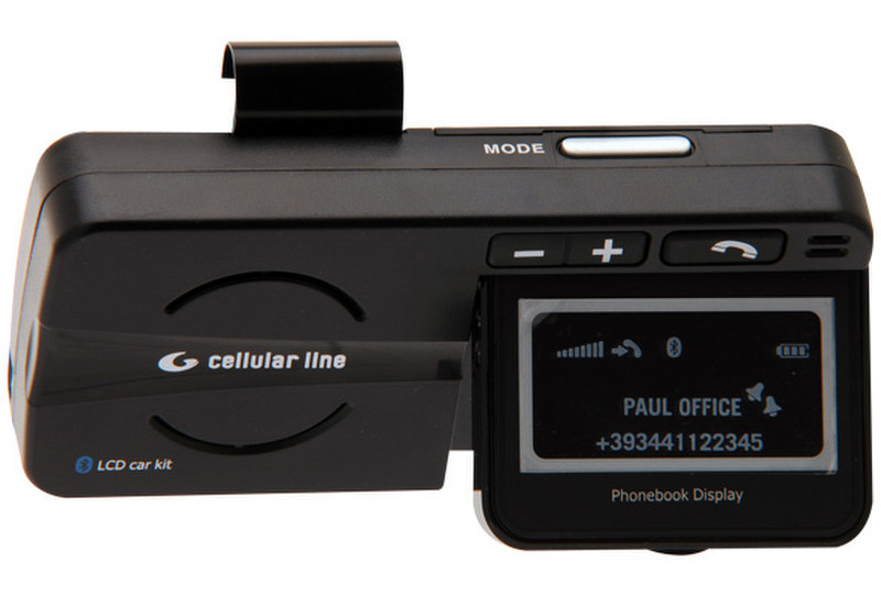 Cellular Line LCD CAR KIT Bluetooth Черный гарнитура мобильного устройства