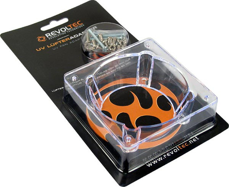 Revoltec Acryl Fan-Adapter 60-80mm UV-active Blue