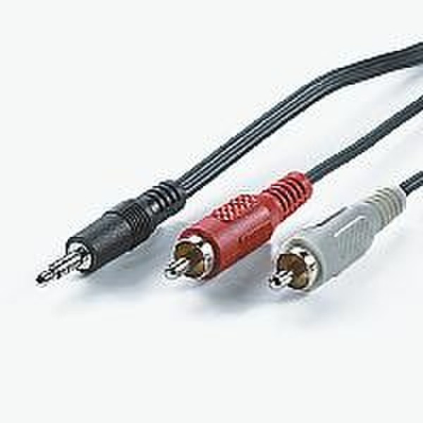 ROLINE 3.5mm stereo M to 2x RCA M, 1.5m, tin-plated, black 1.5m Black audio cable