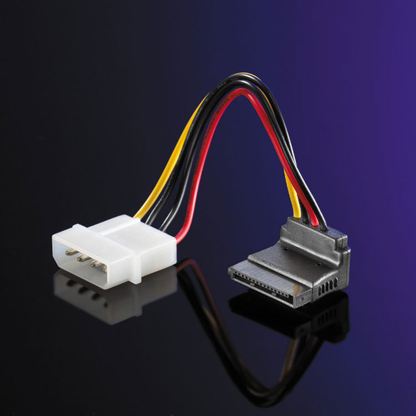 ROLINE S-ATA power adapter cable, angled Черный кабель SATA