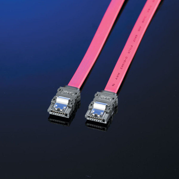 ROLINE S-ATA Cable with latch, 0.5 m 0.5м Красный кабель SATA
