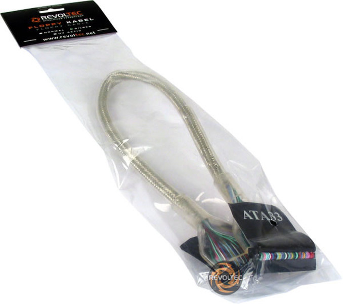 Revoltec Floppy Cable round Silver 48 cm 0.48m Silber SATA-Kabel