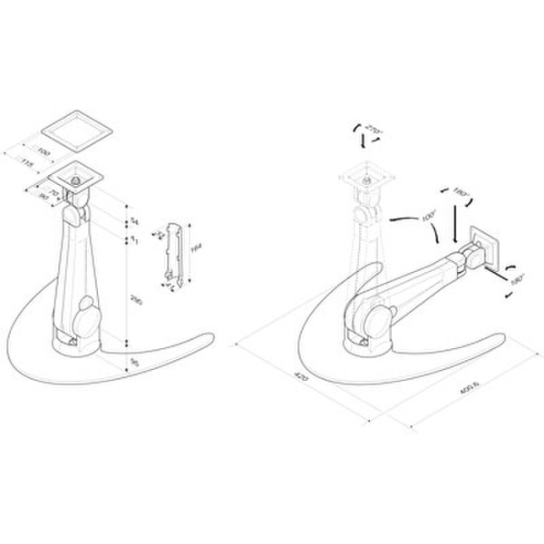 ROLINE LCD-Arm Pneumatic, 8kg, Stand