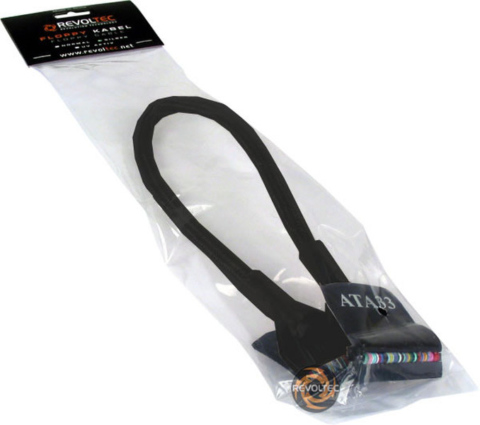 Revoltec Floppy Cable round Black 48cm 0.48m Schwarz SATA-Kabel