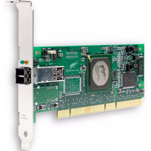 QLogic 64-bit, 133MHz PCI-X to 2 Gb Fibre Channel adapter single-port optic standard interface cards/adapter