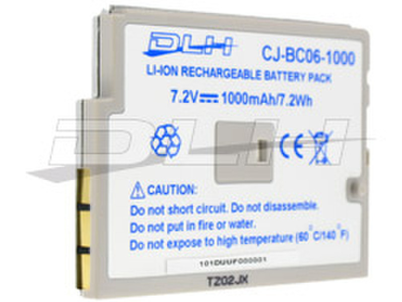 DLH LI-ION 7.2V-1000mAh-7.2Wh Lithium-Ion (Li-Ion) 1000mAh 7.2V Wiederaufladbare Batterie