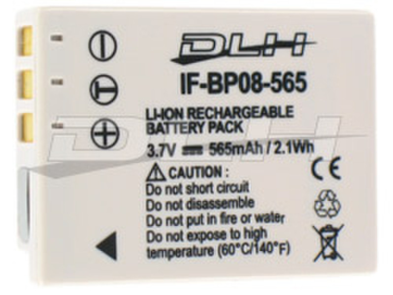 DLH LI-ION 3.7V-565mAh-2.1Wh Lithium-Ion (Li-Ion) 565mAh 3.7V rechargeable battery