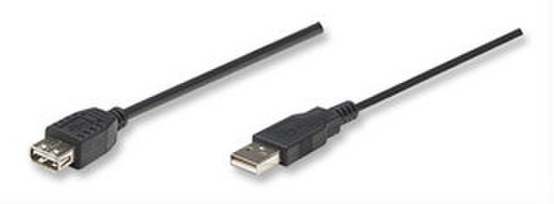 Manhattan 4.5m USB Cable 4.5м USB A USB A Черный кабель USB