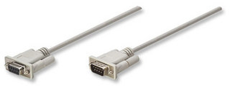 Manhattan 3m Serial Cable 3m DB9 M DB9 FM Grau Serien-Kabel