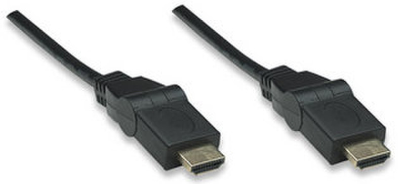 Manhattan 322324 2м HDMI HDMI Черный HDMI кабель