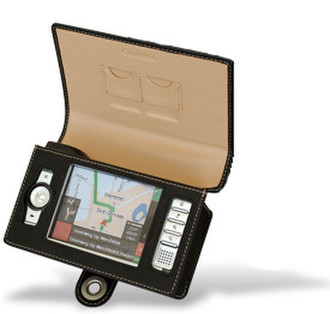 Covertec Leather Case for Mio 268/269 Black