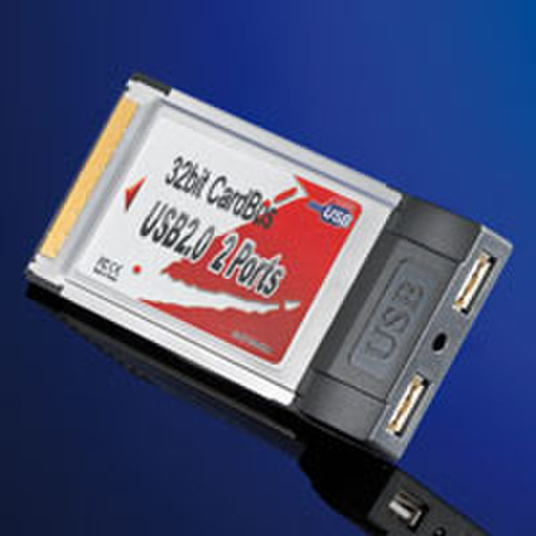 ROLINE CardBus Adapter, 2x USB 2.0 Ports USB 2.0 interface cards/adapter
