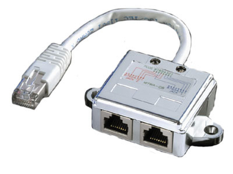Value T-Adapter Cat. 5e, STP RJ45 plug RJ45 jack Белый кабельный разъем/переходник