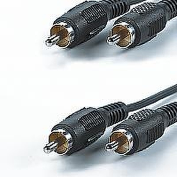 ROLINE RCA Connection cable, 2.5m, 2x RCA M/M 2.5m Black audio cable