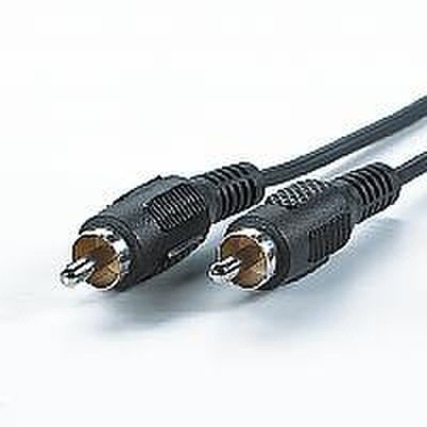 ROLINE RCA Connection cable, 2.5m, RCA M/M, tin-plated 2.5м Черный аудио кабель