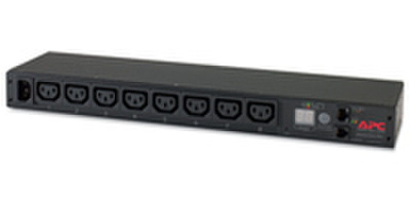 APC Rack PDU, Metered, 1U, 12A/208V, 10A/230V, (8) C13 power distribution unit (PDU)