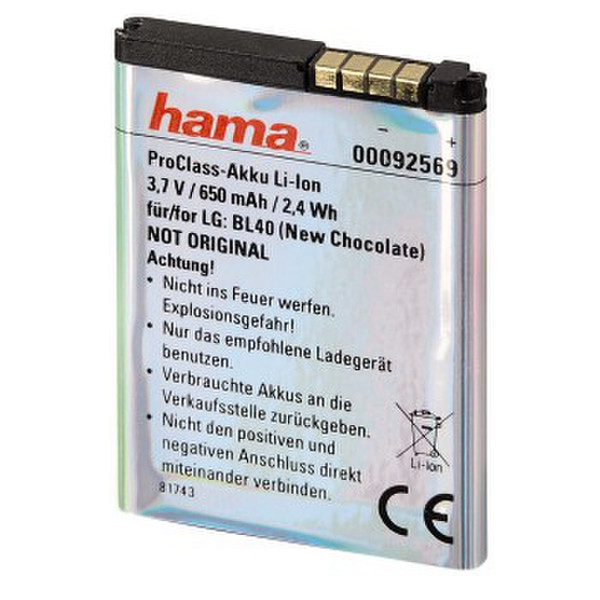 Hama 00092569 Литий-ионная (Li-Ion) 650мА·ч 3.7В аккумуляторная батарея