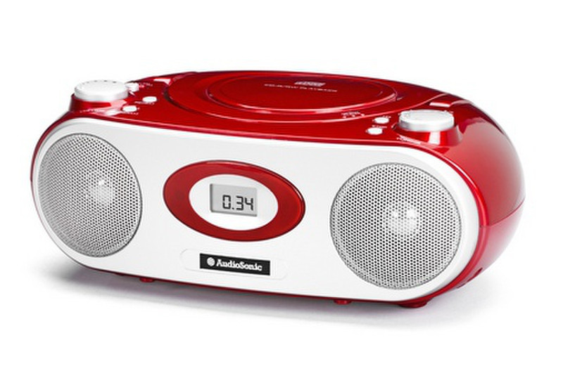 AudioSonic CD-1577 Portable CD player Красный, Белый CD-плеер
