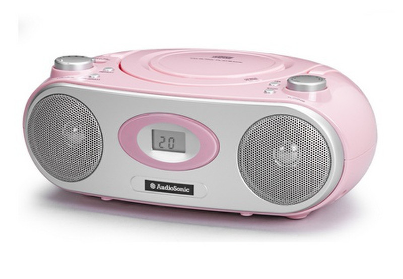 AudioSonic CD-1579 Portable CD player Розовый, Белый CD-плеер
