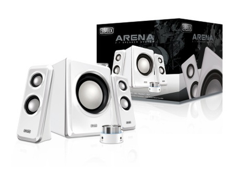 Sweex 2.1 Speaker System Arena White/Silver