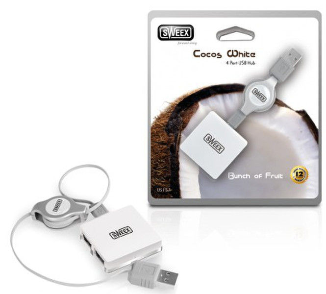 Sweex 4 Port USB Hub Cocos White